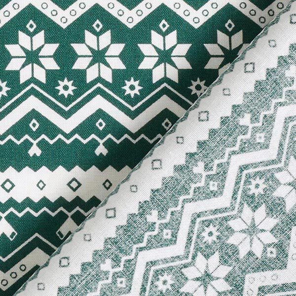 tessuto in cotone popeline Motivo norvegese – verde abete, image number 4