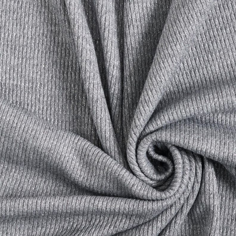 Maglia glitterata a costine – grigio/argento,  image number 1