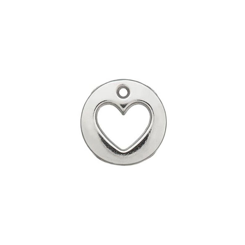 decorazione, cuore [ Ø 12 mm ] – argent metallica,  image number 1