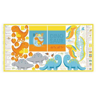 DINO FRIENDS Cut & Sew, taglio di tessuto con dinosauri [ 80 x 155 cm ] | Kullaloo, 