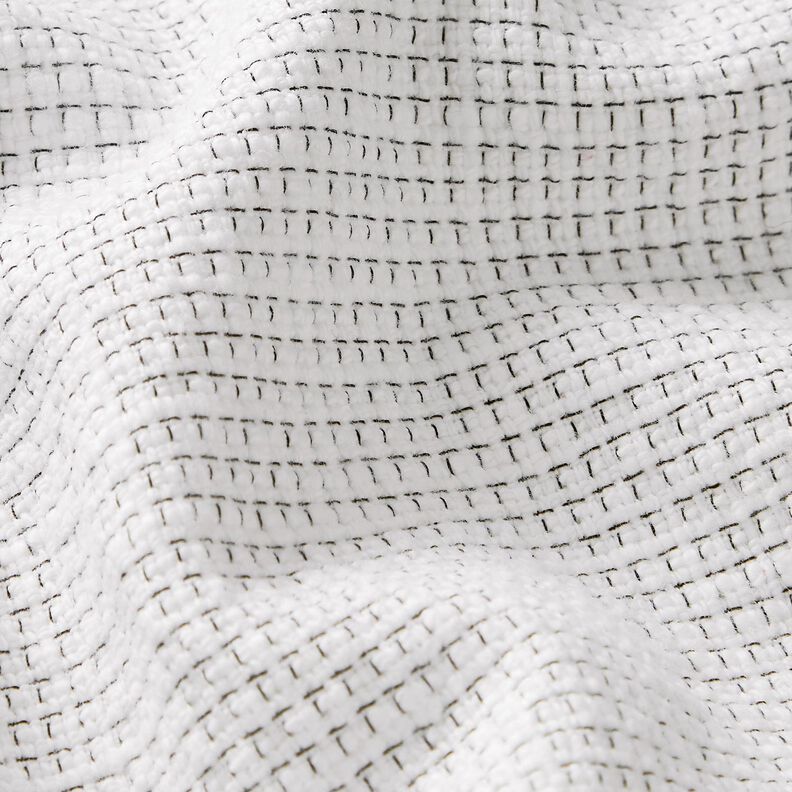 Tessuto in cotone bouclé a quadrotti – bianco,  image number 2