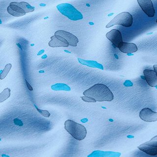 French terry, felpa estiva macchie acquerello | PETIT CITRON – azzurro, 