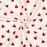 flanella di cotone cuori | Poppy Fabrics – avorio/rosso carminio,  thumbnail number 3