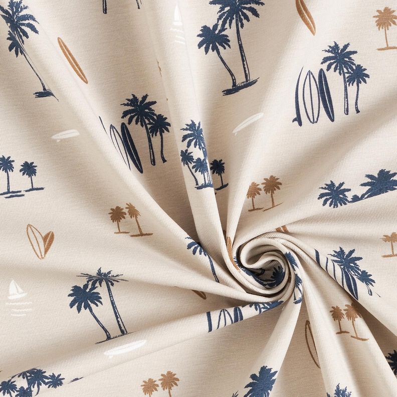 jersey di cotone Sensazione hawaiana – tortora chiaro,  image number 3