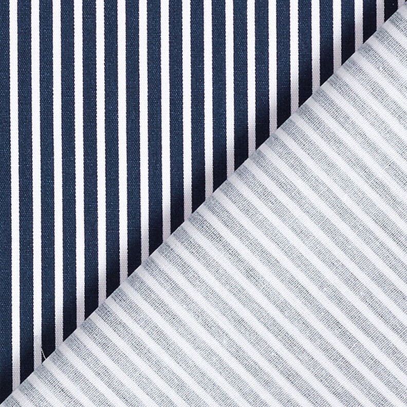 popeline di cotone strisce – blu marino/bianco,  image number 4