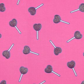 jersey di cotone Lecca lecca a forma di cuore glitterato | Poppy Fabrics – pink, 