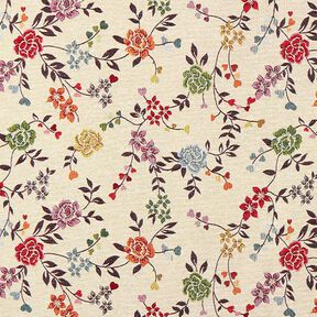 tessuto arredo gobelin Tralci di rose – beige chiaro/rosso, 