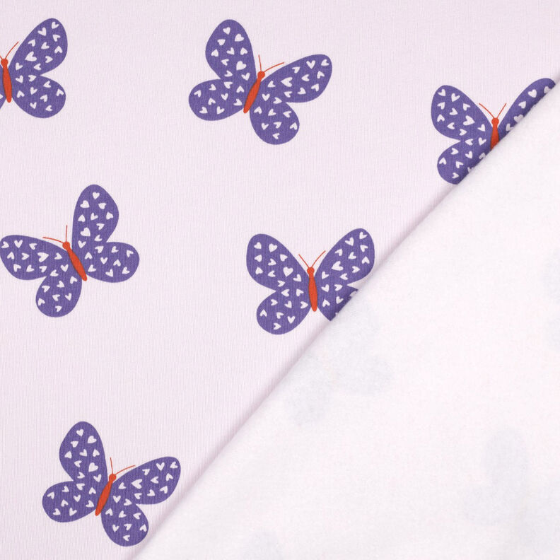 felpa garzata grandi farfalle | Poppy Fabrics – lillà pastello/lilla bluastro, image number 4