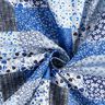 tessuto in cotone cretonne effetto patchwork – bianco/blu,  thumbnail number 4