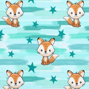 jersey di cotone Volpe con strisce | Glitzerpüppi – azzurro/arancio pesca, 