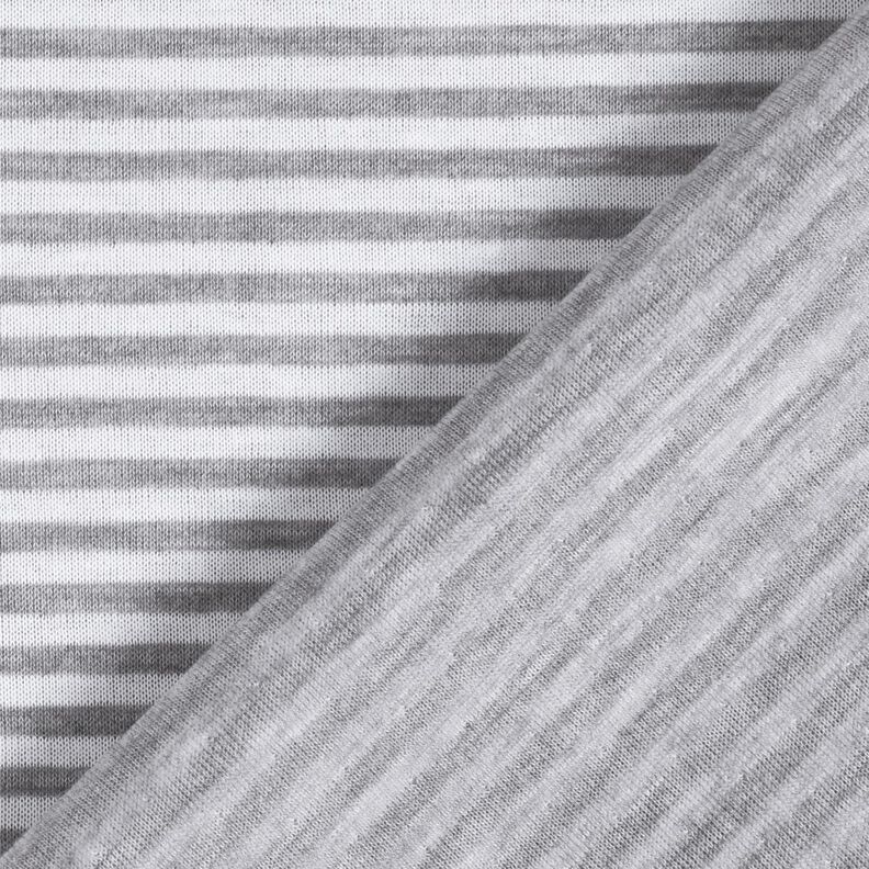 Jersey double face a righe in tinta unita – bianco/grigio,  image number 5