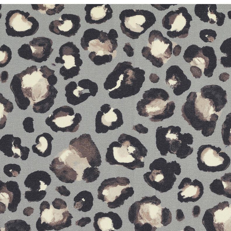 tessuto arredo tessuti canvas Pois Leopardato – grigio elefante/nero, image number 5