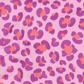 mussolina / tessuto doppio increspato Stampa leopardata colorata | Poppy Fabrics – violetto, 