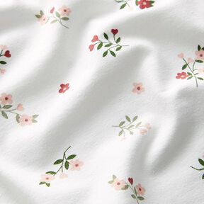 jersey di cotone fiori e cuori – bianco lana, 