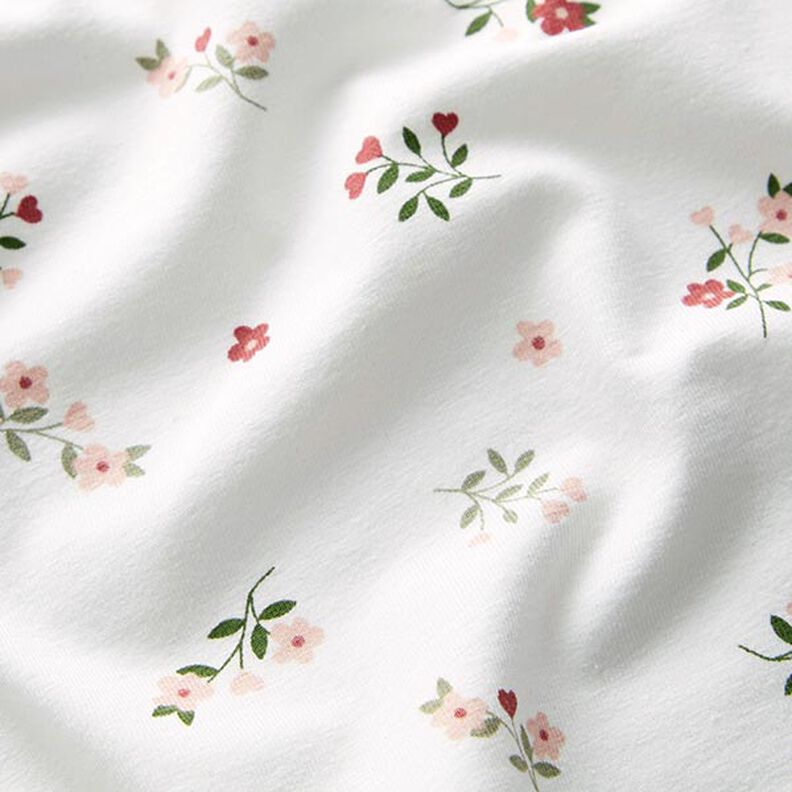 jersey di cotone fiori e cuori – bianco lana,  image number 2