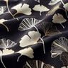 tessuto arredo Jacquard foglie di ginkgo – nero/oro,  thumbnail number 2