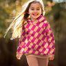 Soffice felpa a quadri ondulati | Poppy Fabrics – rosa fucsia acceso/arancio pesca,  thumbnail number 6