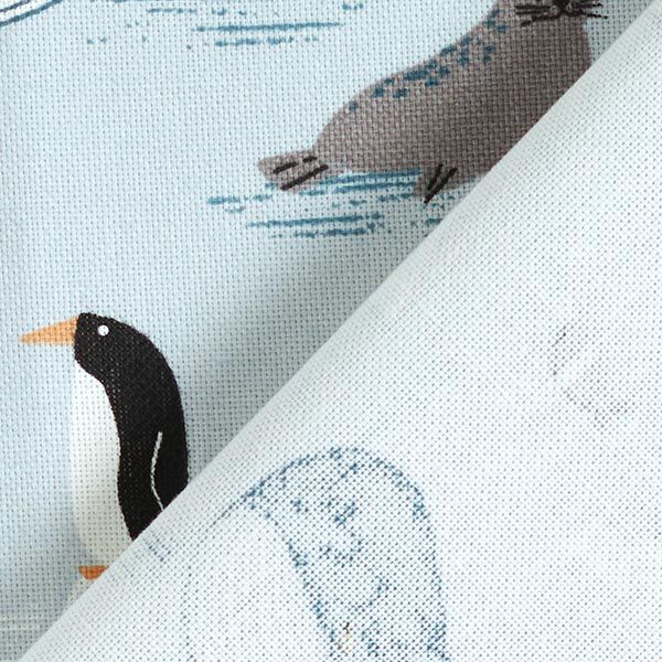 tessuto arredo mezzo panama Animali nel ghiaccio – azzurro baby/bianco,  image number 4