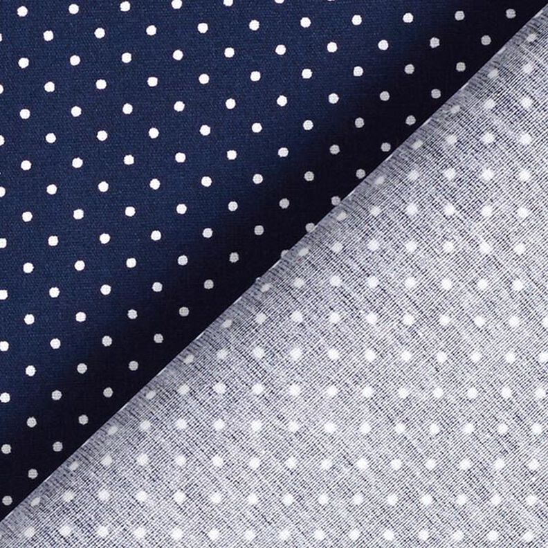 Cotone laminato Piccoli pois – blu notte, image number 5