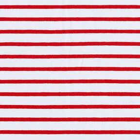 Jersey in cotone a righe strette e larghe – bianco/rosso, 