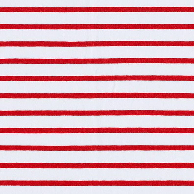 Jersey in cotone a righe strette e larghe – bianco/rosso,  image number 1