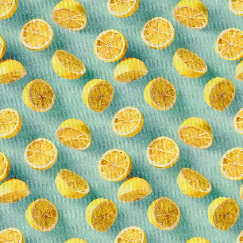 tessuto in cotone popeline Limoni freschi – eucalipto/giallo limone,  image number 1