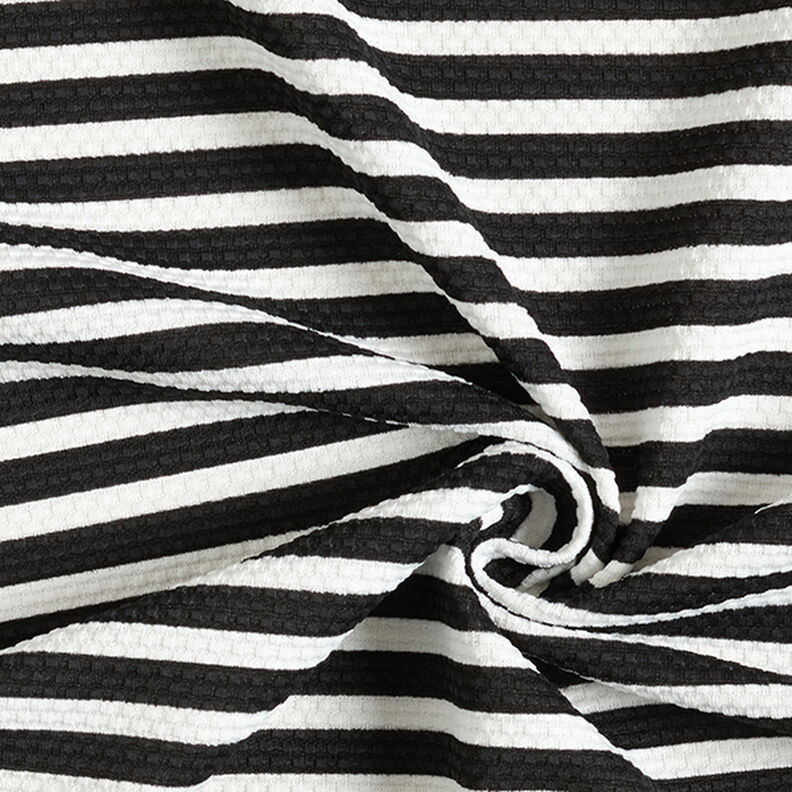 Maglia con struttura jacquard a righe trasversali – bianco/nero,  image number 3