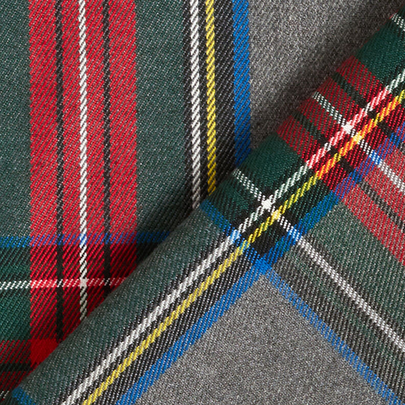 tessuto stretch per pantaloni Quadri scozzesi – grigio ardesia/rosso,  image number 4