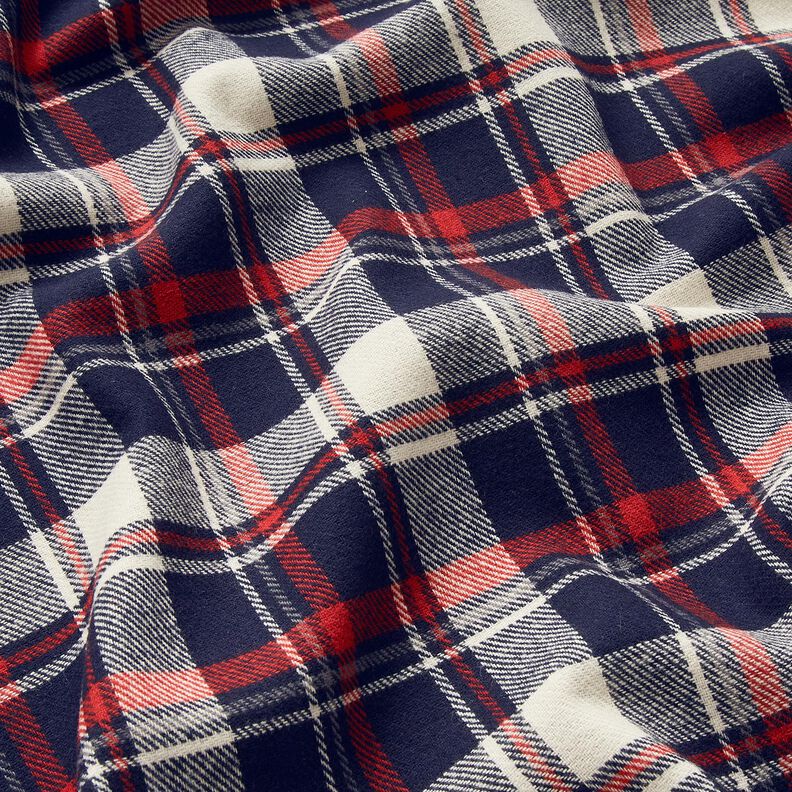 flanella di cotone quadri – nero-azzurro/rosso carminio,  image number 2