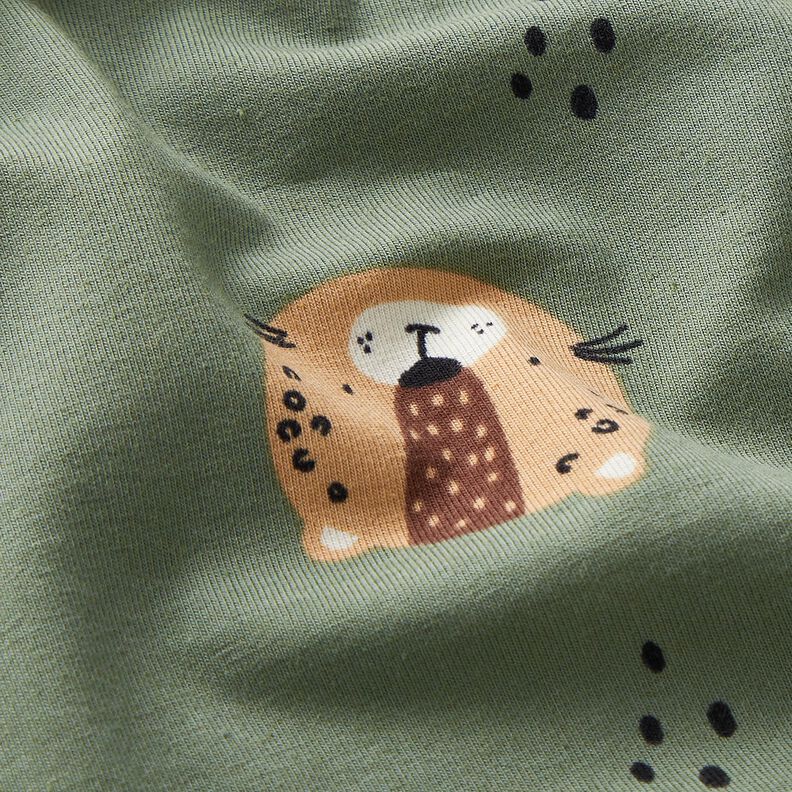 jersey di cotone Facce di leopardo  – pino,  image number 2