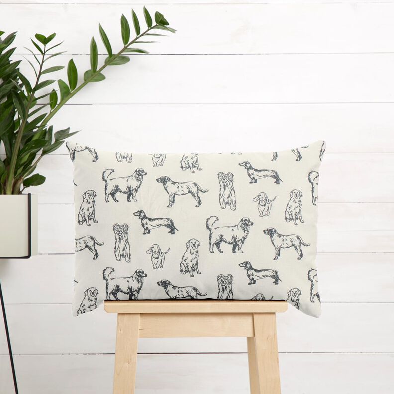 tessuto arredo tessuti canvas Cani – crema/grigio, image number 7