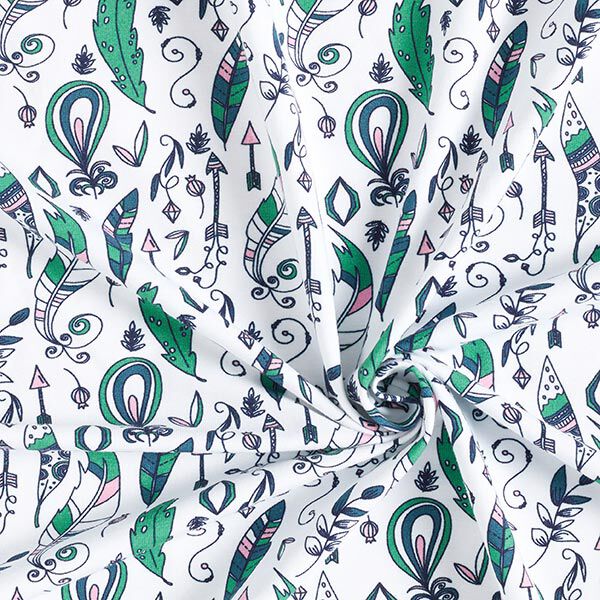 jersey di cotone Bohemian Drawings – bianco, image number 3
