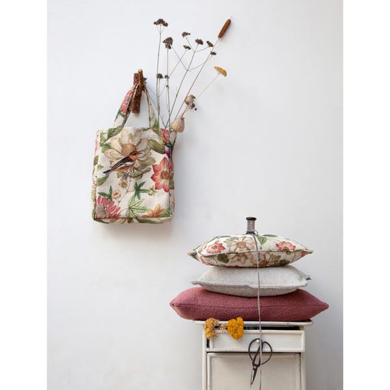 tessuto arredo gobelin uccelli – naturale,  image number 4