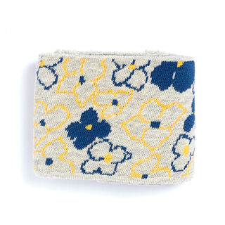 GOTS tessuto in maglia bio per bordi e polsini CUFF ME REMEMBER ME Forget-Me-Not [140 cm | 7,5 cm] |, 