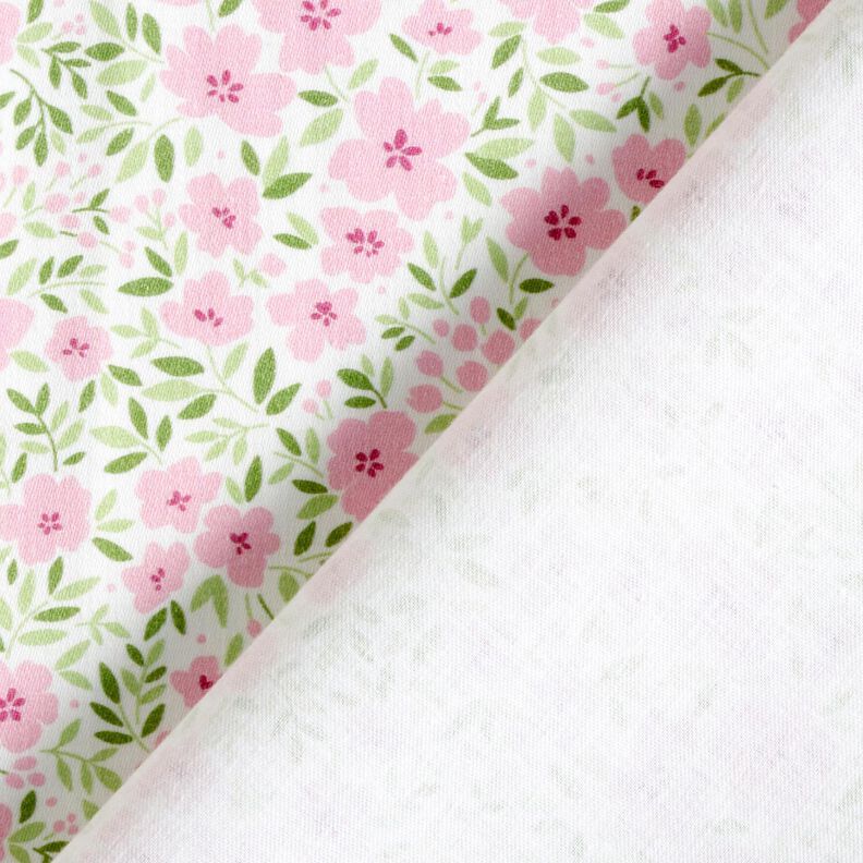 tessuto arredo satin di cotone Mare di fiori – rosa chiaro/bianco,  image number 4