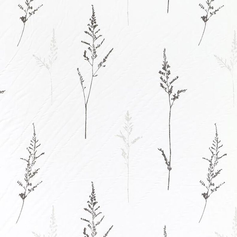 tessuto per tende a vetro voile Erbe pregiate 295 cm – bianco/nero,  image number 1