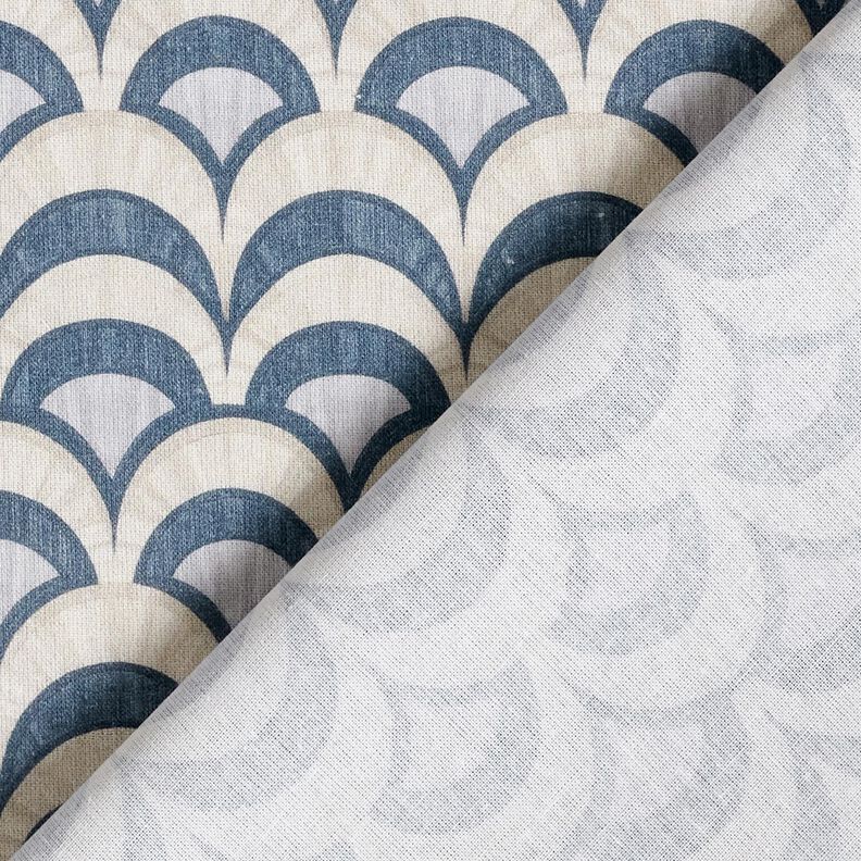 tessuto in cotone popeline Archi eleganti – grigio blu/tortora chiaro,  image number 4