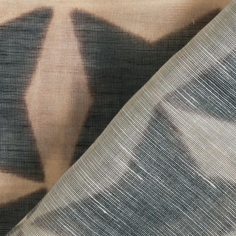 Misto cotone e lino leggero con motivi incrociati – nero/mandorla,  image number 4