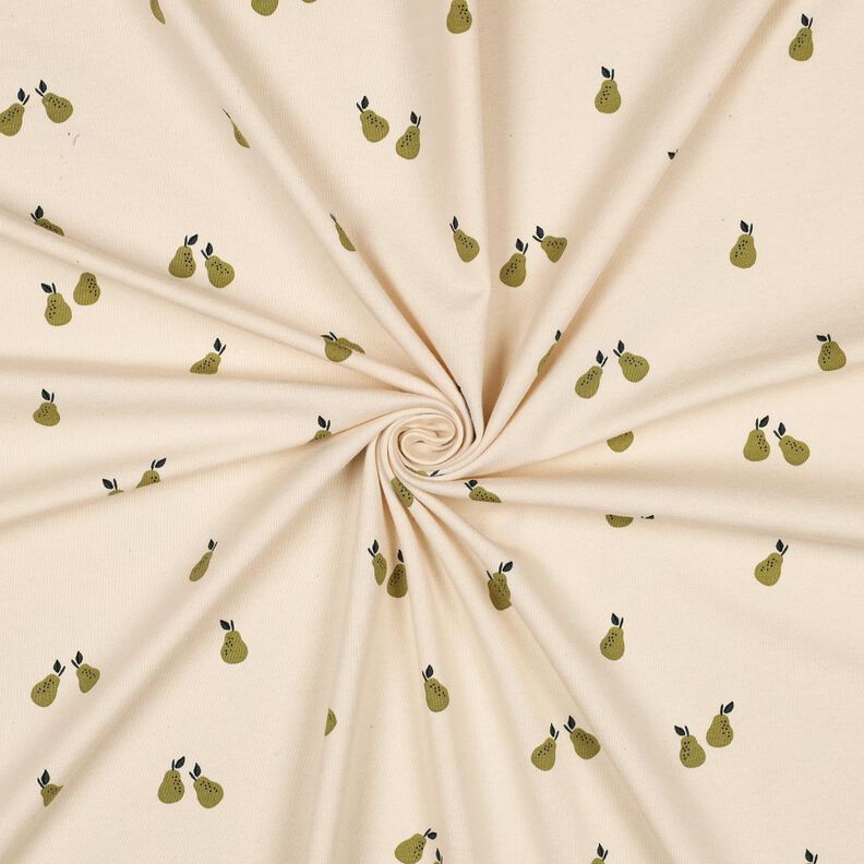 GOTS jersey di cotone pere | Poppy Fabrics – beige chiaro/verde oliva chiaro, image number 3