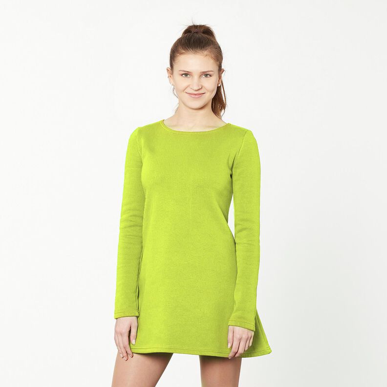 French terry leggero tinta unita – verde lime, image number 4