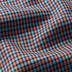 misto viscosa Quadri con glitter – turchese/arancione, 