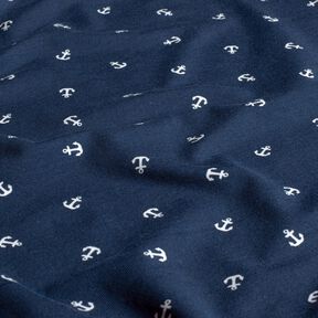 jersey di cotone Piccole ancore – blu marino, 