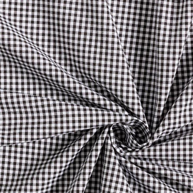 popeline di cotone piccoli quadretti Vichy, tinto in filo – nero/bianco,  image number 5