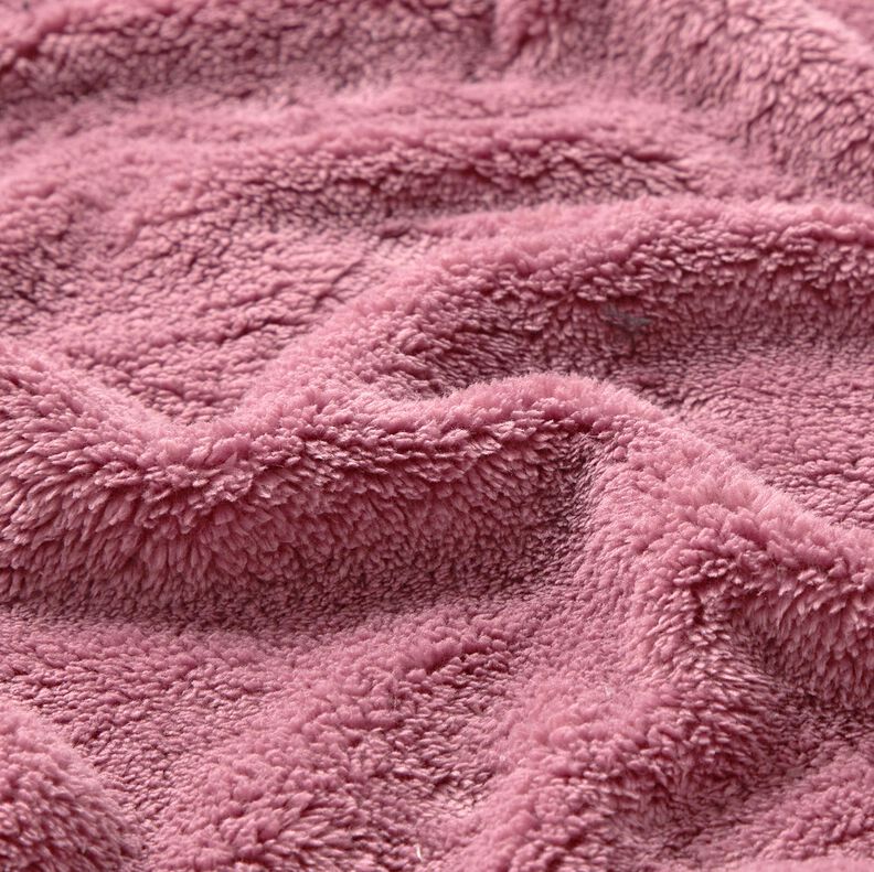 ecopelliccia Peluche tinta unita – rosa antico scuro, image number 2