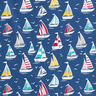 tessuto in cotone cretonne giro in barca a vela – blu oceano/bianco,  thumbnail number 1