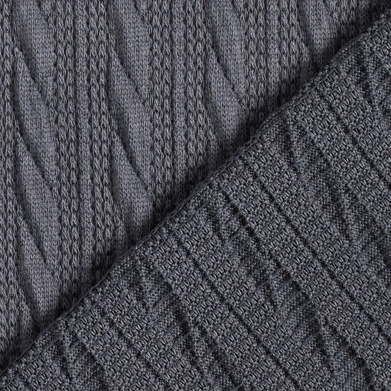 maglia cloqué Motivo a treccia – blu notte,  image number 4