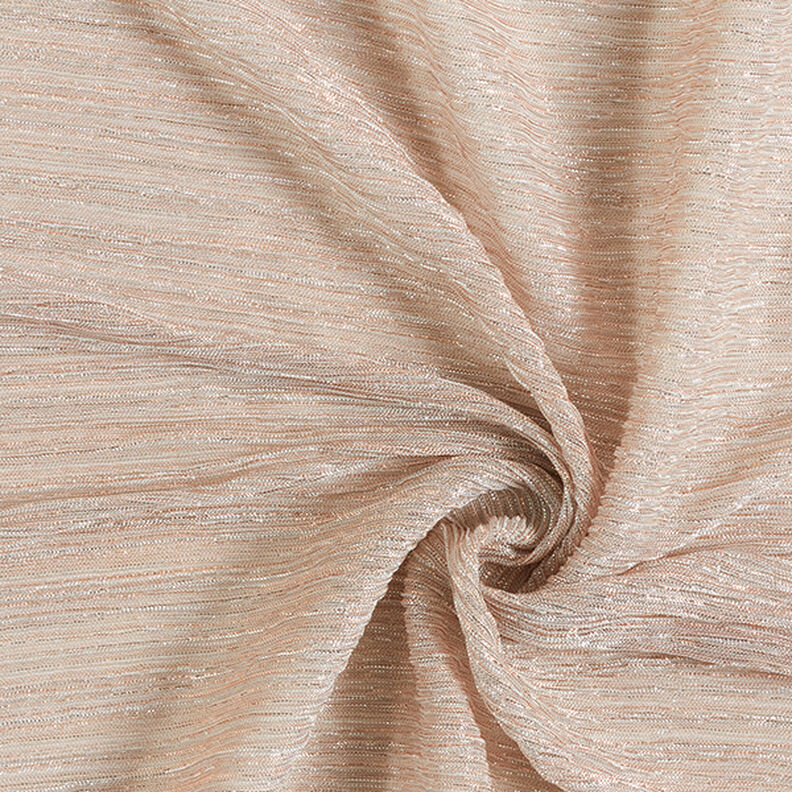 Righe glitterate in jersey plissettato – oro rosa/argento,  image number 3