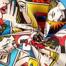 tessuto arredo mezzo panama fumetto pop art – bianco,  thumbnail number 4