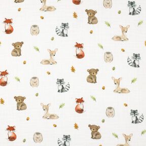 mussolina / tessuto doppio increspato animali del bosco stampa digitale | Poppy Fabrics –, 