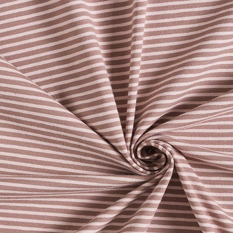 Jersey in cotone a righe sottili – rosa antico chiaro/rosa antico scuro,  image number 3